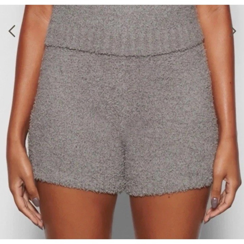 SKIMS Cozy Knit Boucle Shorts Women's XXS / XS Fuzzy Smoke Grey Loungewear